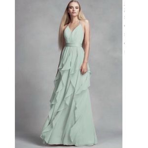 Chiffon Bridesmaid Dress w/Cascading Skirt-V. Wang